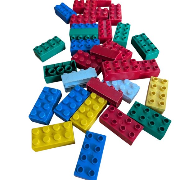 Vintage Lego Duplo Lot Train Cars Animals Plate Windows Boat People - Picture 4 of 9